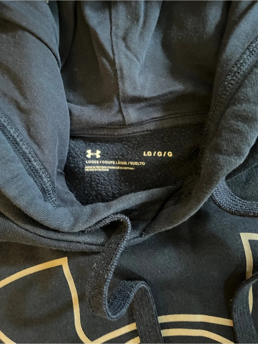 Men’s Under Armour Navy Blue Crewneck Hoodie with White Logo